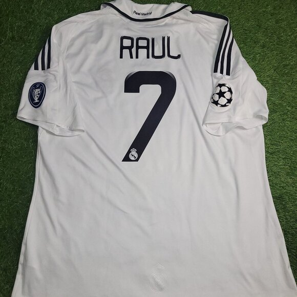 Raul Real Madrid 2008 2009 UEFA Home Soccer Jersey Shirt XL SKU# 051101 - Picture 1 of 10